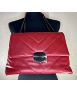 Red Chevron &quot;Leather&quot; Purse - £7.51 GBP