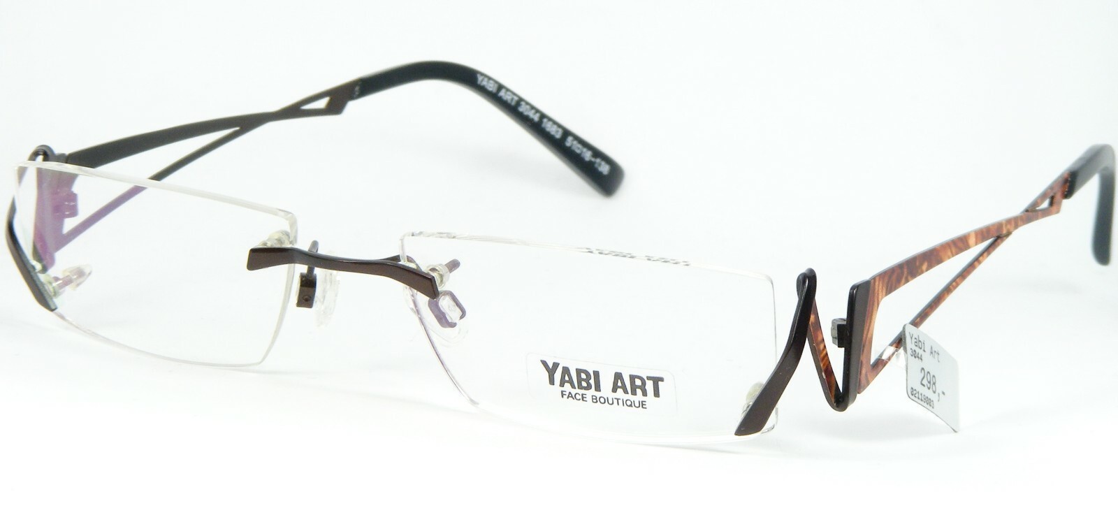 Yabi Art Face Boutique 3044 1683 Gafas Marrones Sin Montura 51-16-138mm - $155.59