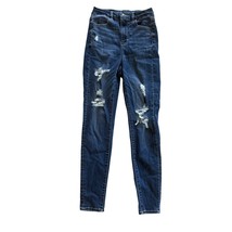 American Eagle Womens Distressed High-Waisted Skinny Jeans size 4 Blue D... - $286.48 MXN