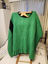 Vintage Poncho made from Trapper Trader Wool Blanket Green One Size 4  p... - $58.41