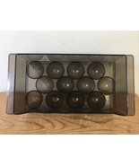 Vintage 70s 80s Smoky Gray Plastic Reusable Fridge Dozen 12 Egg Containe... - £29.09 GBP