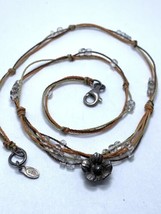 Peyote Bird 925 Silver Mixed Stone Necklace Flower Pendant 16.5” - £35.97 GBP