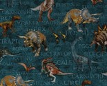 Cotton Dinosaurs Dinos Stonehenge Prehistoric World Fabric Print by Yard... - $12.95