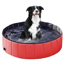 Foldable Dog Swimming Pool Pet Bath Swimming Tub Bathtub Outdoor Indoor Collapsi - £38.67 GBP