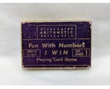 *Missing Instructions*Vintage 1950s Fun With Numbers I Win Playing Card ... - £28.65 GBP