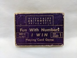 *Missing Instructions*Vintage 1950s Fun With Numbers I Win Playing Card ... - £27.95 GBP