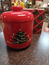 Waechtersbach Christmas Cookie Jar Red W Germany In Box - £51.99 GBP