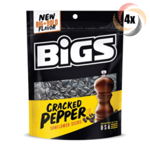 4x Bigs Cracked Pepper Flavor Sunflower Seed Bags 5.35oz New Big &amp; Bold Flavor! - £16.57 GBP