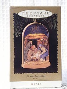 Let us Adore Him Lighted 1996 Hallmark ornament - $2.48