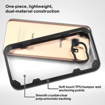 For Samsung Galaxy S7 - Hard Premium Gummy Hybrid Armor Black Clear Case Cover - £12.84 GBP