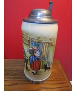 WICK WERKE- Germany- lidded stein 2L decorated - c1921 - 1937 ORIGINAL - $3,418.93 MXN