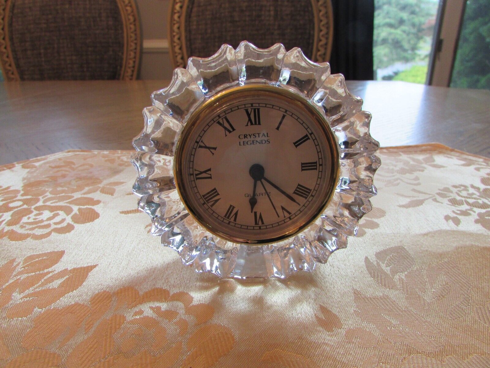 Godinger Crystal Legends Desk Vanity Clock 3.75&quot;W Round New Battery - $18.76
