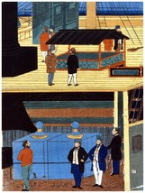 2405.Two floor boat.Japan design quality Poster.Asian Oriental Decorative Art - £12.74 GBP+