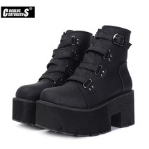 Woman Comfortable Spring Autumn Ankle Boots Women Platform Boots Rubber Sole Buc - £55.11 GBP