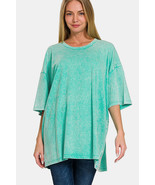 Zenana Full Size Washed Round Neck Drop Shoulder Oversized T-Shirt - $37.17 CAD