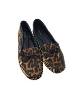 Michael Kors Sutton Women&#39;s Leather Slip On Moccasin Tan Animal Cheat Pr... - $556.74 MXN