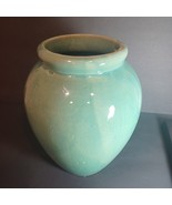 Large Nelson McCoy Aqua Green Drip Glaze 12&#39;&#39; tall Vase Oil Jar 1940s St... - £154.97 GBP