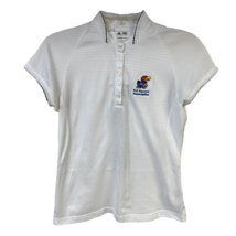 Kansas KU Jayhawks Adidas Women Polo Shirt White Climacool Embroidered Logo S - £22.41 GBP