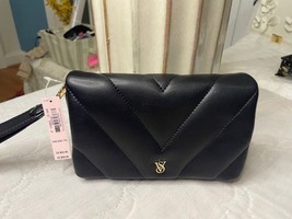 Victoria’s Secret Quilted Black Leather Phone Wristlet – New with Tags - $536.70 MXN