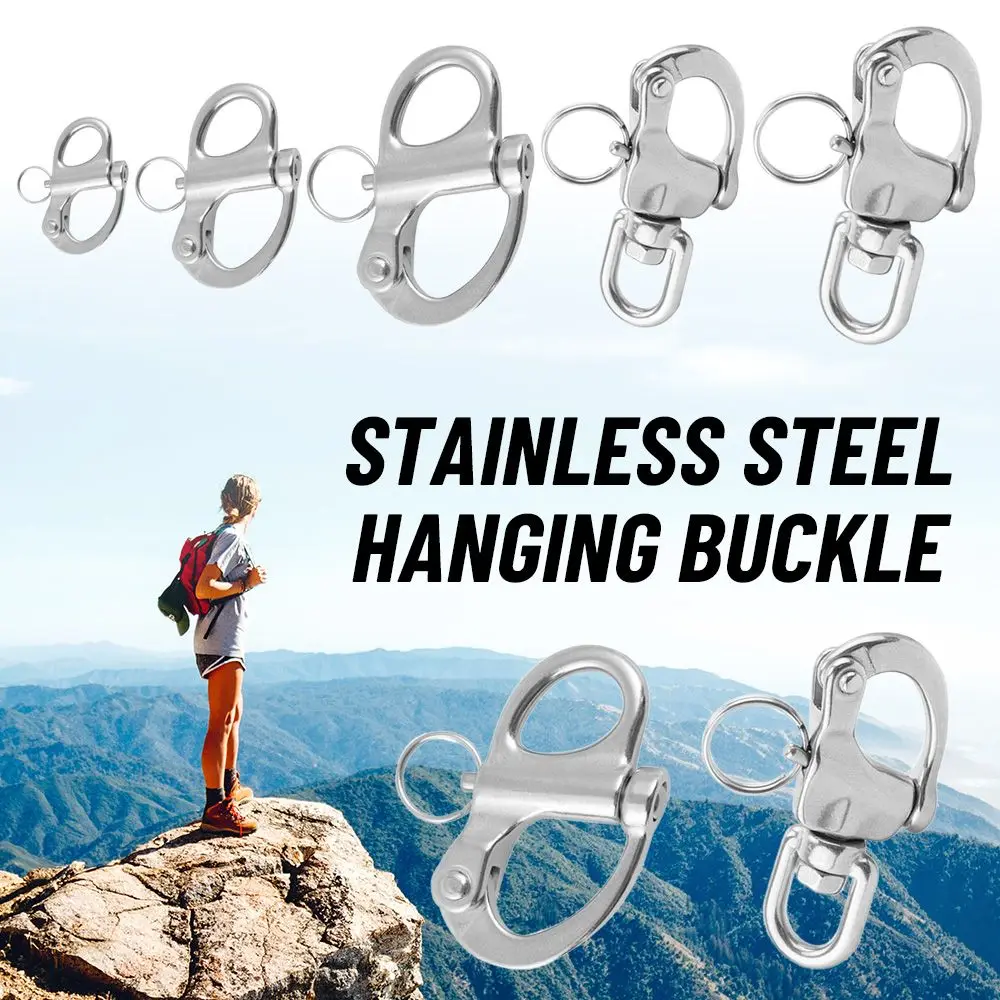 Stainless Steel EDC Carabiner Hanging Quick Release Hanging Belt Buckle Clip - £8.36 GBP+