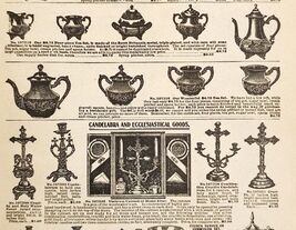 1900 Tea Sets Candelabra Advertisement Victorian Sears Roebuck 5.25 x 7&quot;  - $28.01 CAD