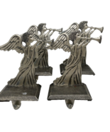 Set of 4 Metal Trumpeting Angel Stocking Holders - $23.74