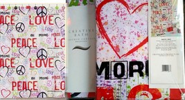Heart Graffiti Shower CURTAIN-CREATIVE Bath Valentine Day Peace Sign Love Hippie - £23.95 GBP