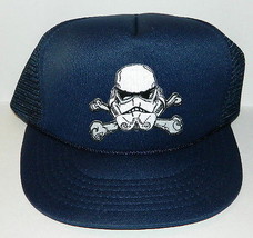 Star Wars Storm Trooper Helmet Cross Bones Patch on a Black Baseball Cap Hat NEW - £11.42 GBP
