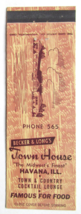 Town House - Havana, Illinois Restaurant &amp; Lounge 20 Strike Matchbook Cover IL - £1.30 GBP