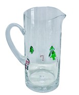 World Market Blown Glass Pitcher Christmas Tree &amp; Candy Canes Glass Inla... - €51,70 EUR