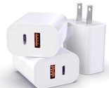 3 Pack Usb C Charger Block, 20W Dual Port Pd+Qc Power Wall Usb C Adapter... - $24.99