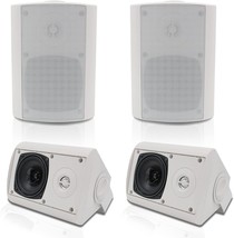 Herdio Outdoor Speakers Wired Waterproof, 4-Inch, 2-Way, 400-Watt Wall, White). - £126.36 GBP