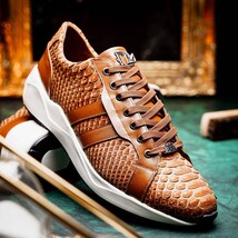 Hand painted genuine Snake calfskin Verona Honey image 10