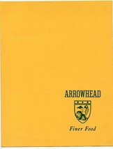 Arrowhead Menu &amp; Popkess&#39; Arrowhead Lodge Placemat Lake Ozark Missouri 1950&#39;s - £77.55 GBP