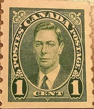Canada Stamp 1 Cents George Vi Green - £1.57 GBP