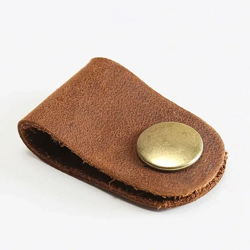 Color: Chocolate - Genuine Leather Cable Organizer Vintage Earphone Wire... - $7.83