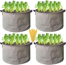 Fabric Grow Pots Tree Bags 12 13 14 Gallon No-So-Floppy with 2 Handles (Light Br - £29.07 GBP