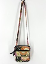 Vera Bradley Ziggy Zinnia Hipster Crossbody Purse Bag Orange Pink Flowers Small - £14.24 GBP