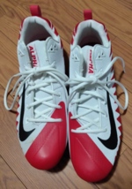 Nike Alpha Menace Pro  Cleats Red White AJ6606-107 Size 13 - £22.20 GBP