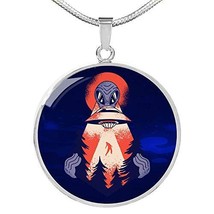 Express Your Love Gifts Forest Alien Circle Pendant UFO Alien Fan Necklace Stain - £35.79 GBP