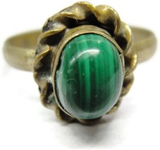 sz 6.25 Ring Green Malachite 850 Silver Handmade South Western Patina Vi... - £22.56 GBP