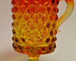 Vintage Amberina Mini Pitcher or Creamer 3.5&quot; Hob Nail Footed Handled - $17.95