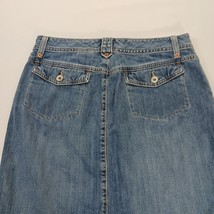 Eddie Bauer Women's Blue Cotton Denim Skirt Pockets Size 8R Waist 30" image 11