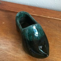 Vintage Green Drip Glaze Dutch Pottery Shoe Travel Souvenir Figurine – 2 inches  - £10.40 GBP