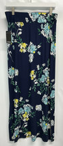 ana Tropical Summer Skirt Floral Blue Soft Knit Side Slit Beachy Casual NEW M - £21.89 GBP