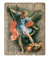 Saint Michael The Archangel Wood Pallet Image, New #AB-224 - $602.62 MXN