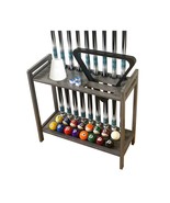 Grey Billiard Accessory Holder holds 9 Cues / Ball Set / Ball Racks / Chalk - $140.50 CAD