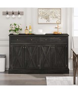 Vintage Black Brown Sideboard: 2 Drawers, 4 Doors - $5,106.25 MXN