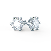 18Carat White Gold Round Diamond Solitaire Six Claw Stud Earrings 1.40Ca... - £5,041.68 GBP