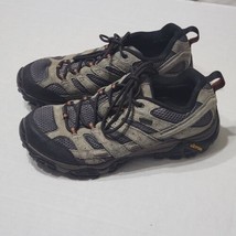 Merrell MOAB 3 WP Mens 9.5 Gray Beluga Hiking Shoes Vibram Soles EUC - £51.59 GBP